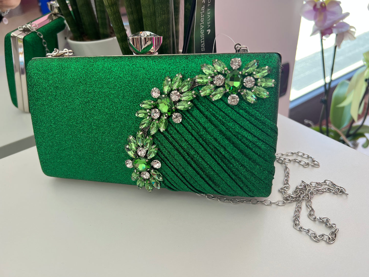 Pochette gioiello verde