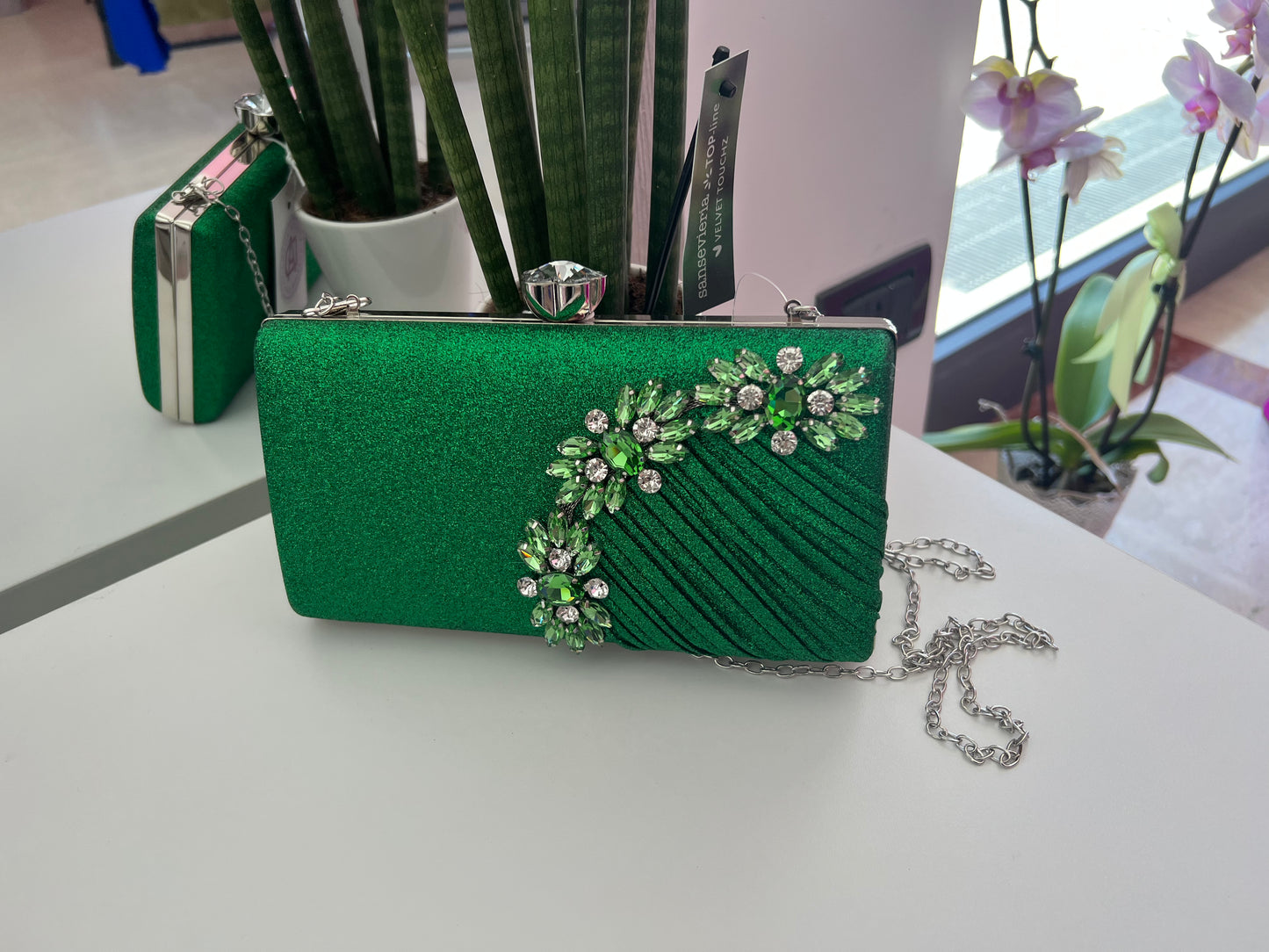 Pochette gioiello verde