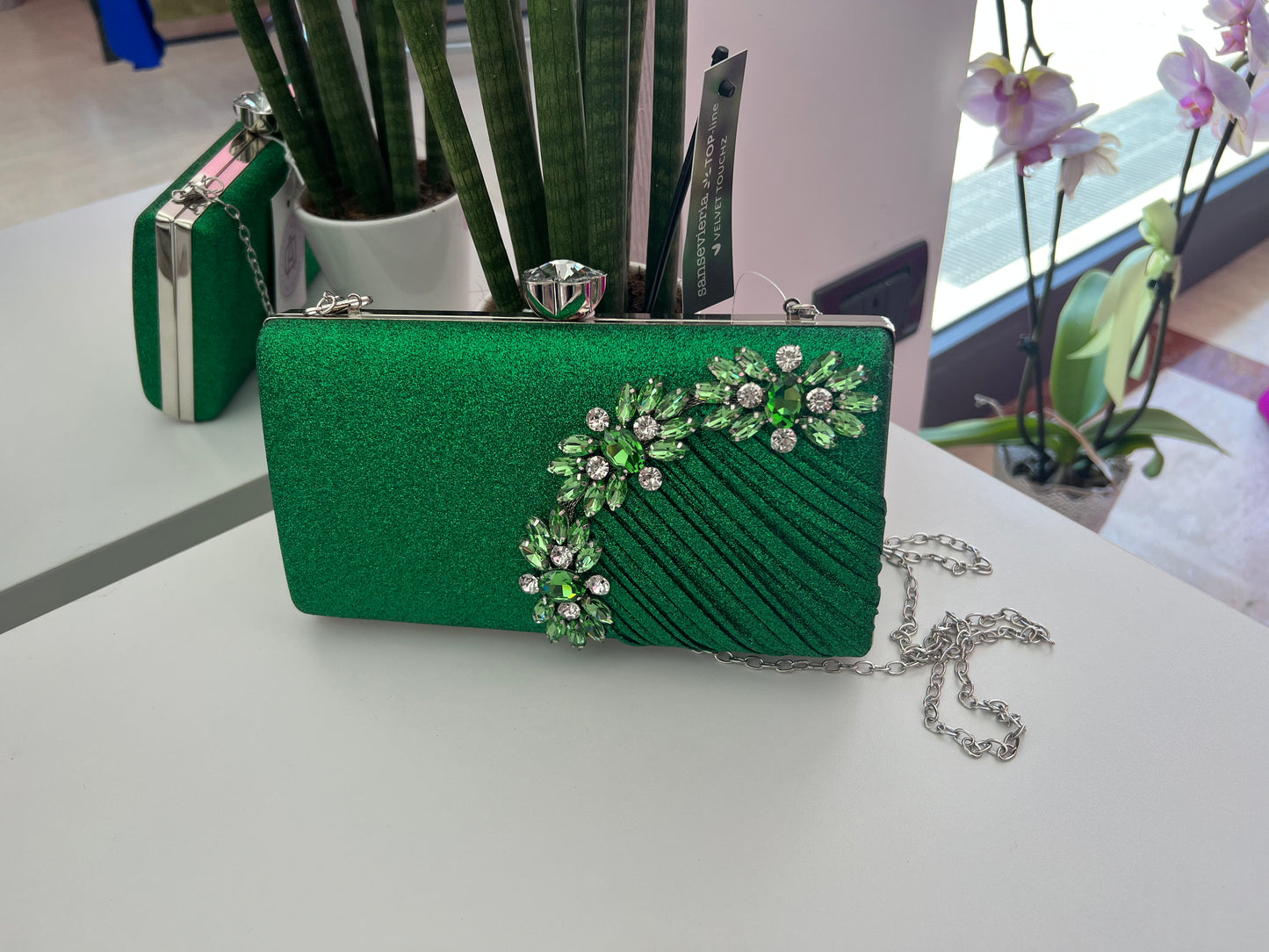 Pochette gioiello verde